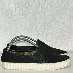 Frye Womens Camille Black Perforated Leather Slip On Sneaker Shoes Size US 7.5